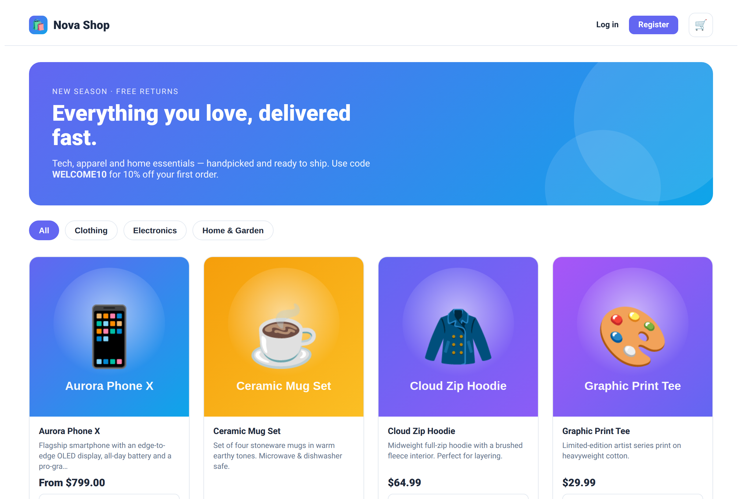 B2C product catalog